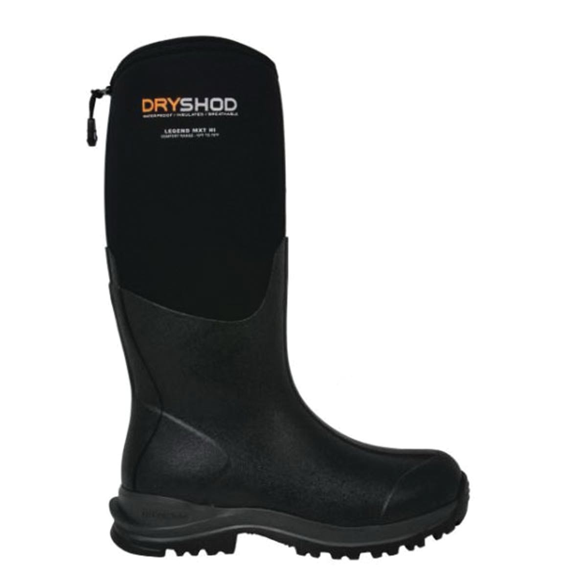 Dryshod West Legend MXT Adventure Series Boots, 11, Black, Neoprene Rubber, Insulated: Yes