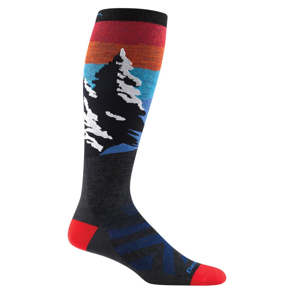 Darn Tough Solstice Series 8014_CC_L Ski and Snowboard Socks, Men's, L, Lycra Spandex/Merino Wool/Nylon, Charcoal