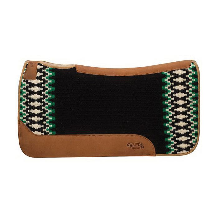Weaver Leather Saddle Pad, 1 in Thick, Wool, Green