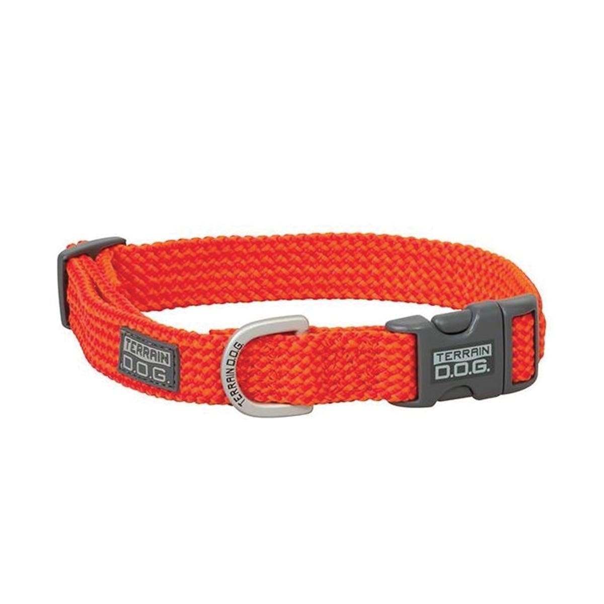 Terrain Dog Snap-N-Go Dog Collar, 13 to 19 in Neck, 3/4 in W Collar, Orange/Red