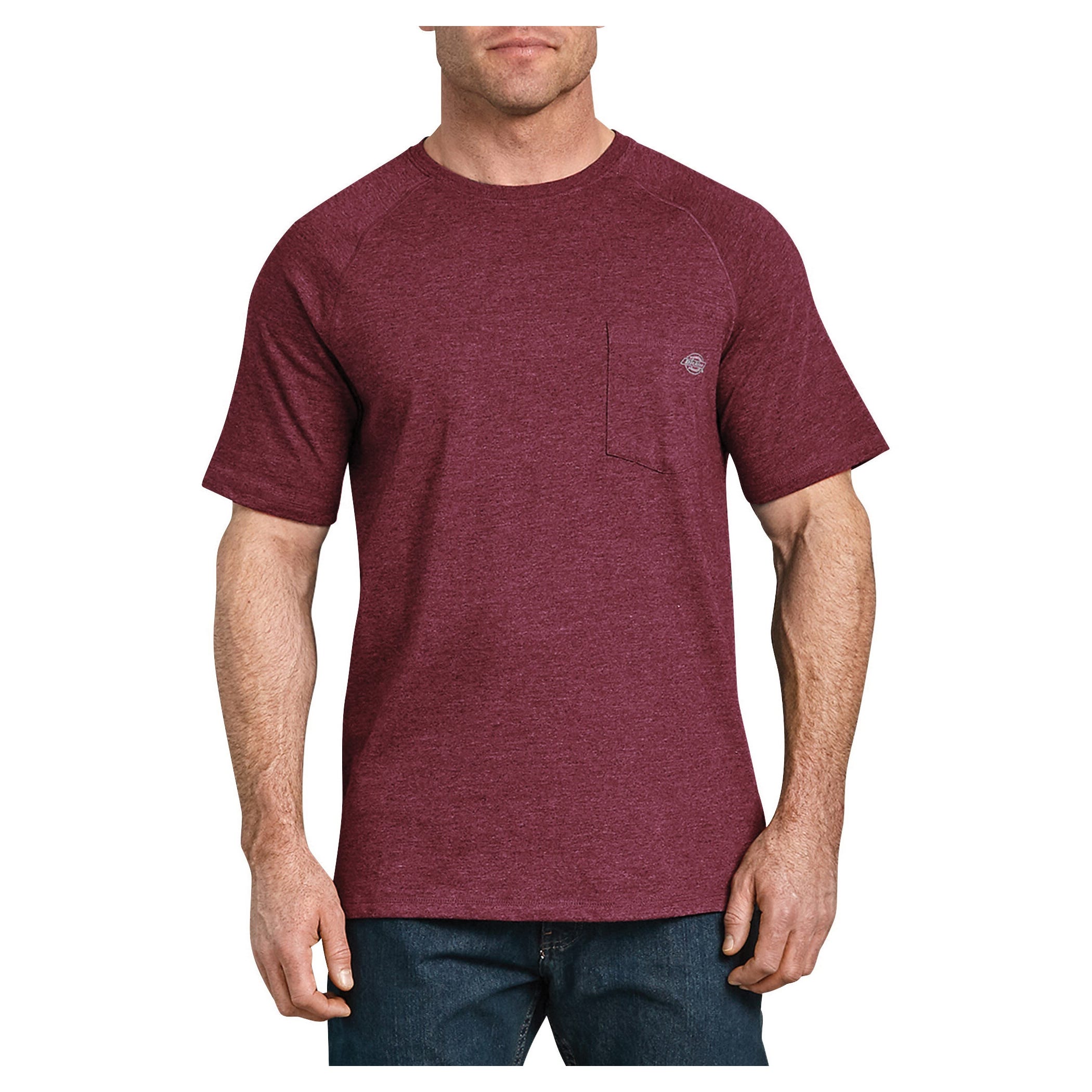 Dickies Men's Temp-iQ Series Cooling Short Sleeve Pocket T-Shirt, Burgundy, L