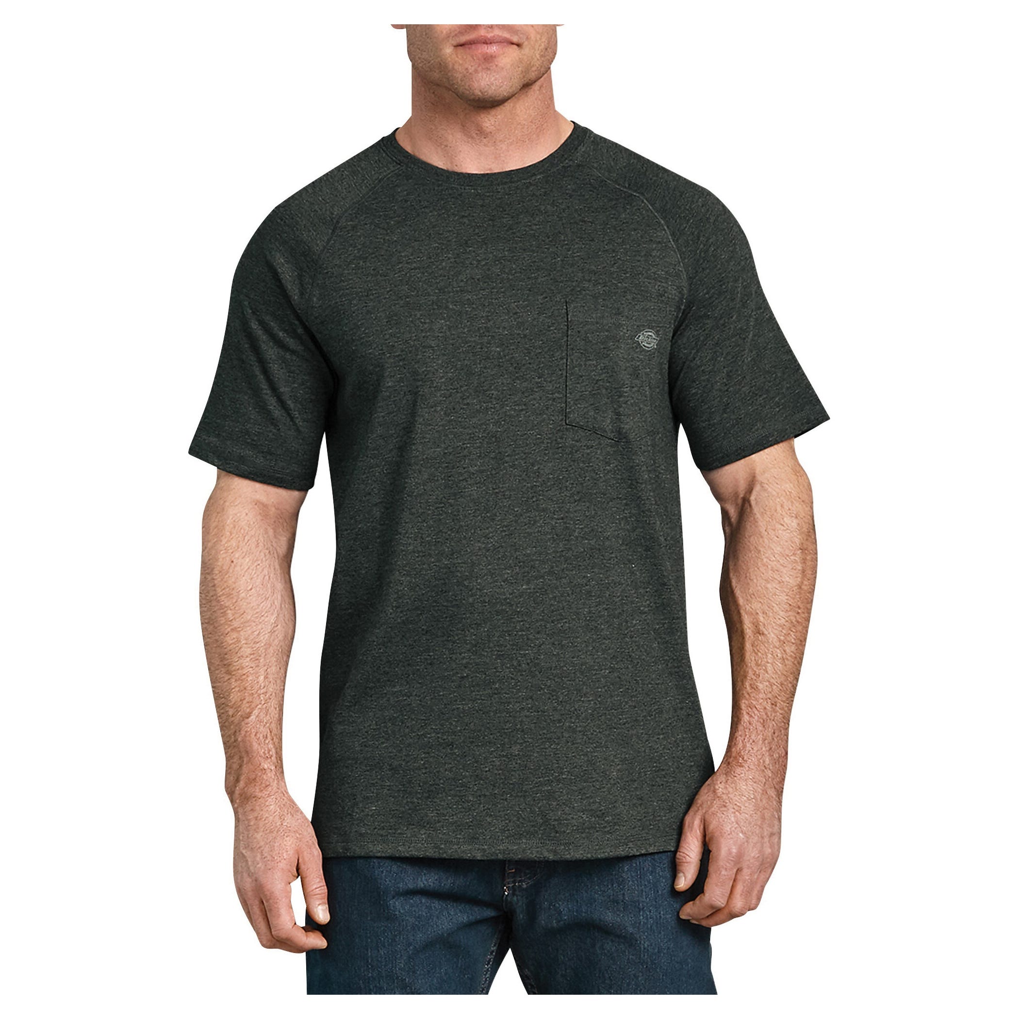 Dickies Men's Temp-iQ Series Cooling Short Sleeve Pocket T-Shirt, Hunter Green Heather, 3XL
