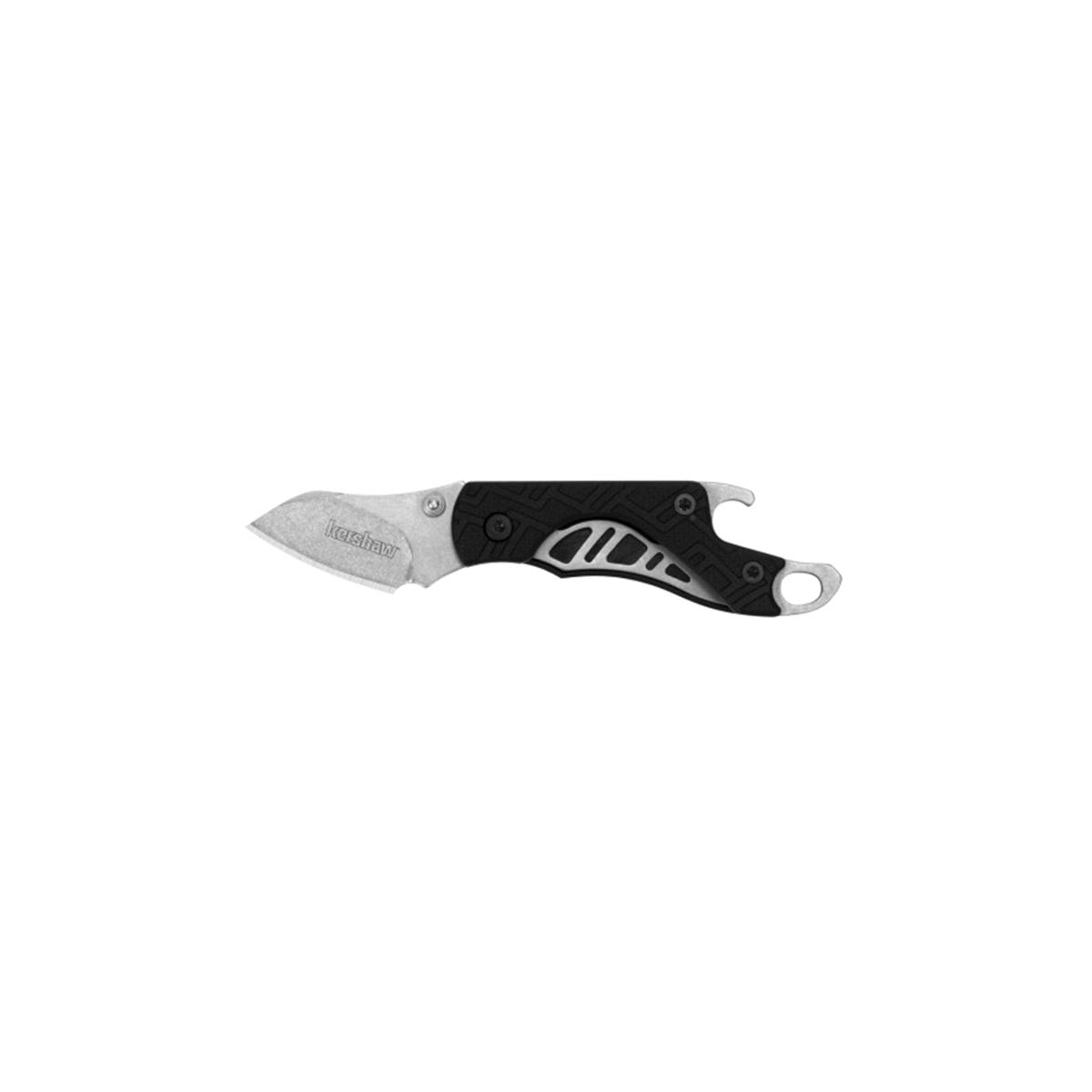Kershaw Cinder Series Pocket Knife, Drop Point, Plain Blade, Stonewashed Blade, 4 in OAL, 1.4 in L Blade