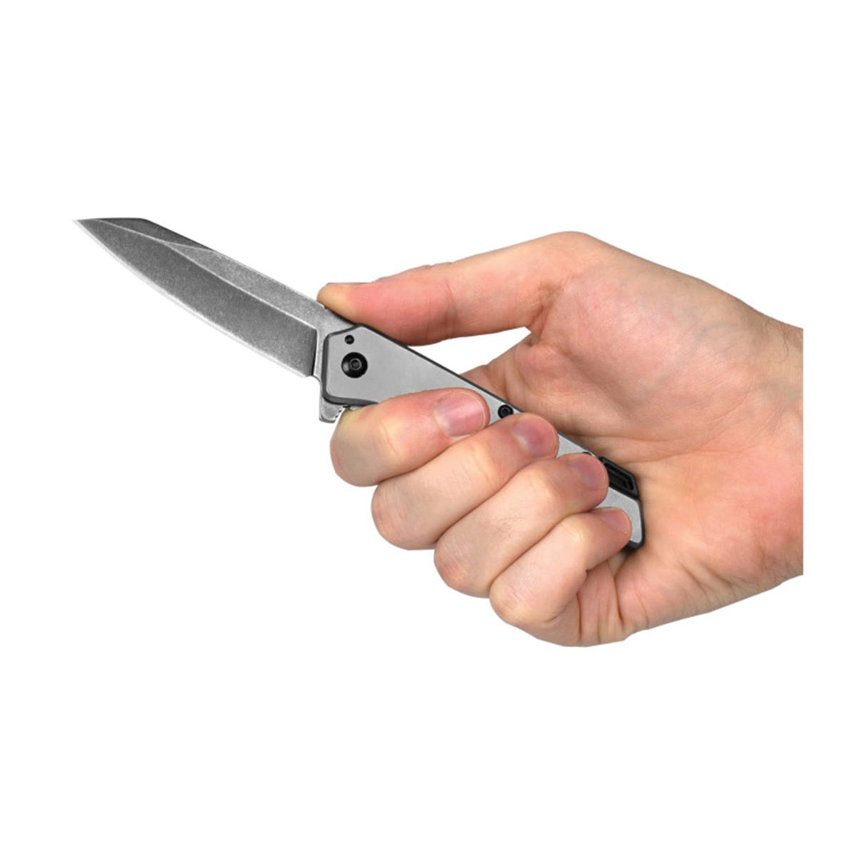 Kershaw Misdirect Series Pocket Knife, 2.9 in L Blade, Steel Blade, Smooth Handle, Gray Handle
