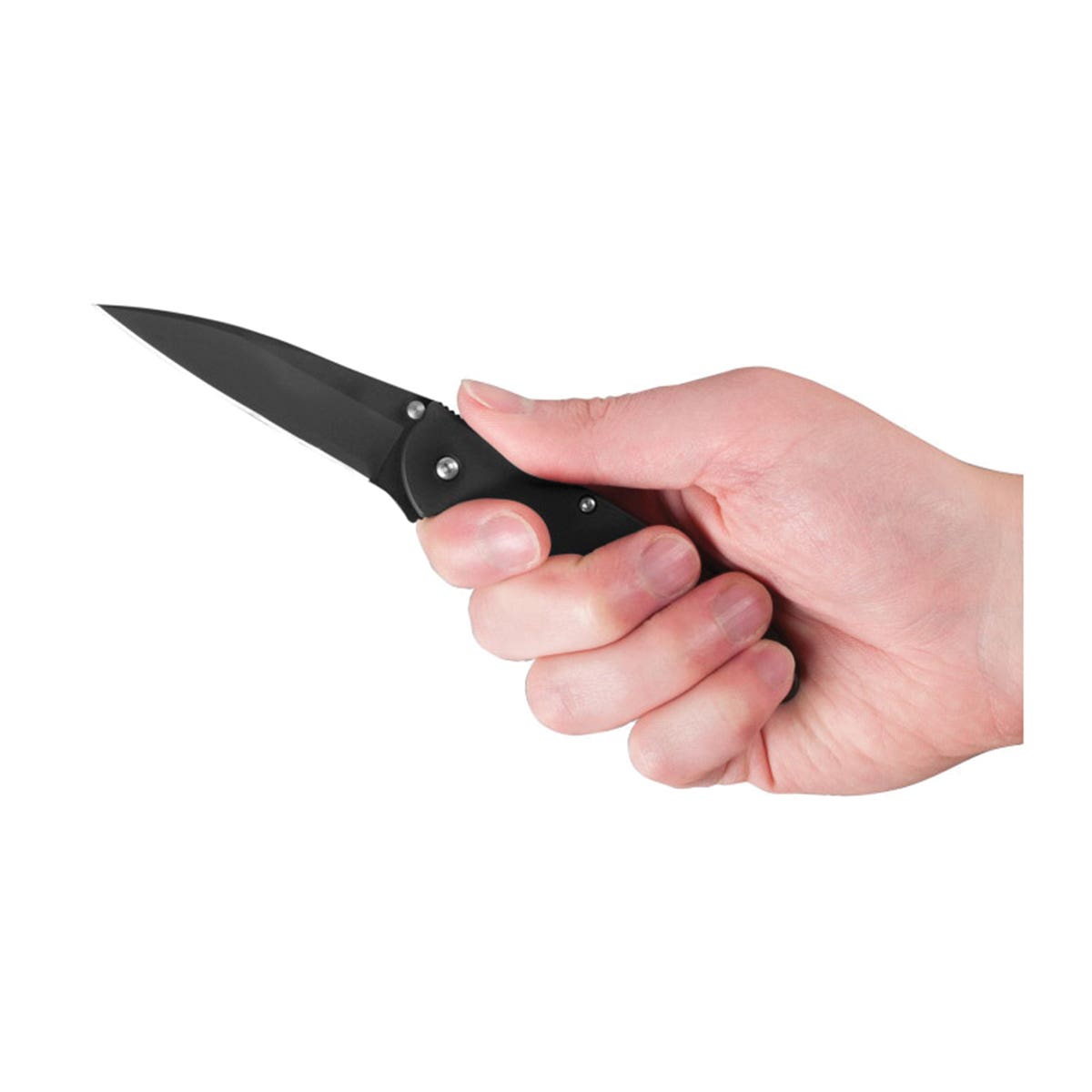 Kershaw Leek Series Pocket Knife, Drop Point, Plain Blade, Cerakote Blade, 7 in OAL, 3 in L Blade, Black Handle