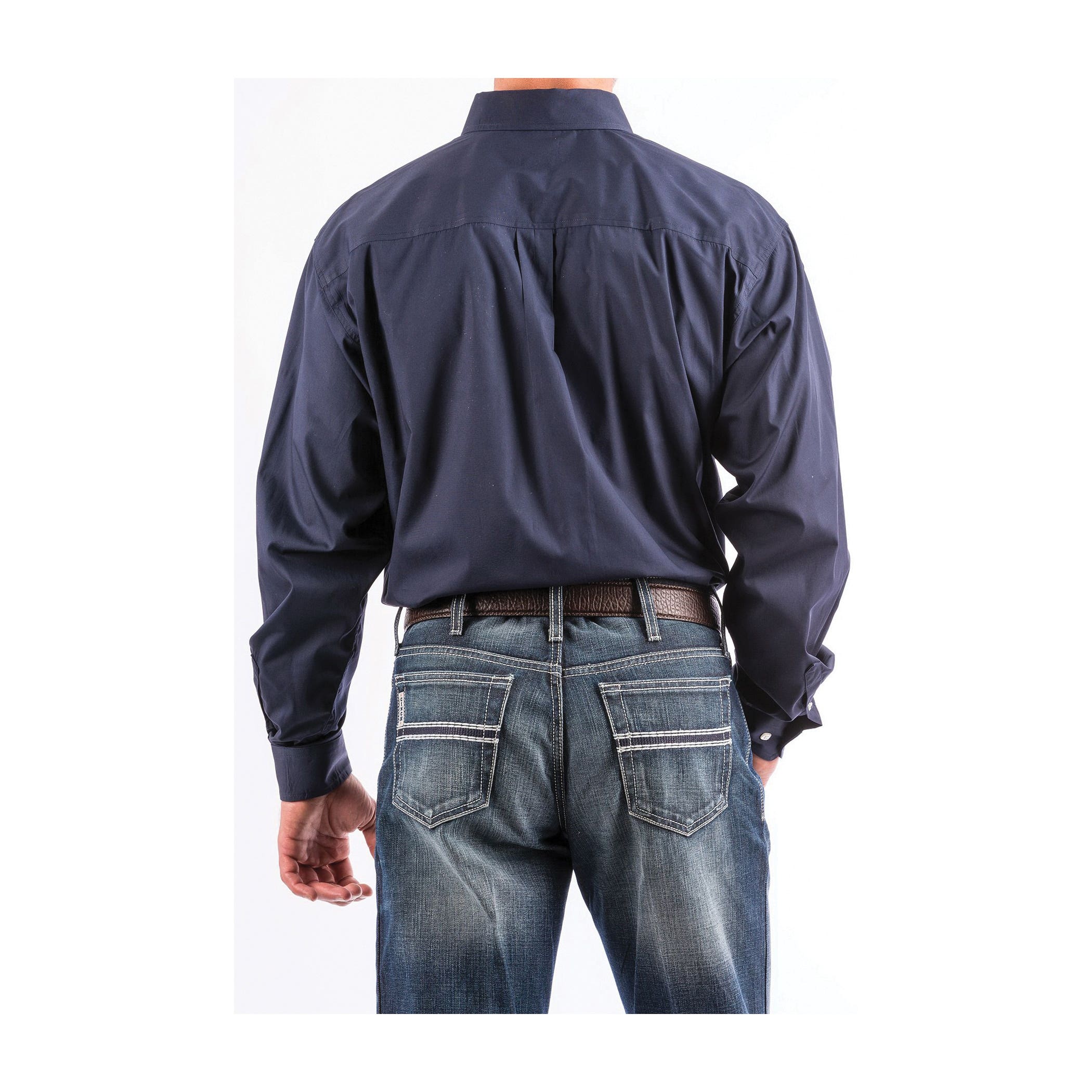 Cinch Shirt, M, Navy, Solid, Long Sleeve, Classic, Regular, Button-Down