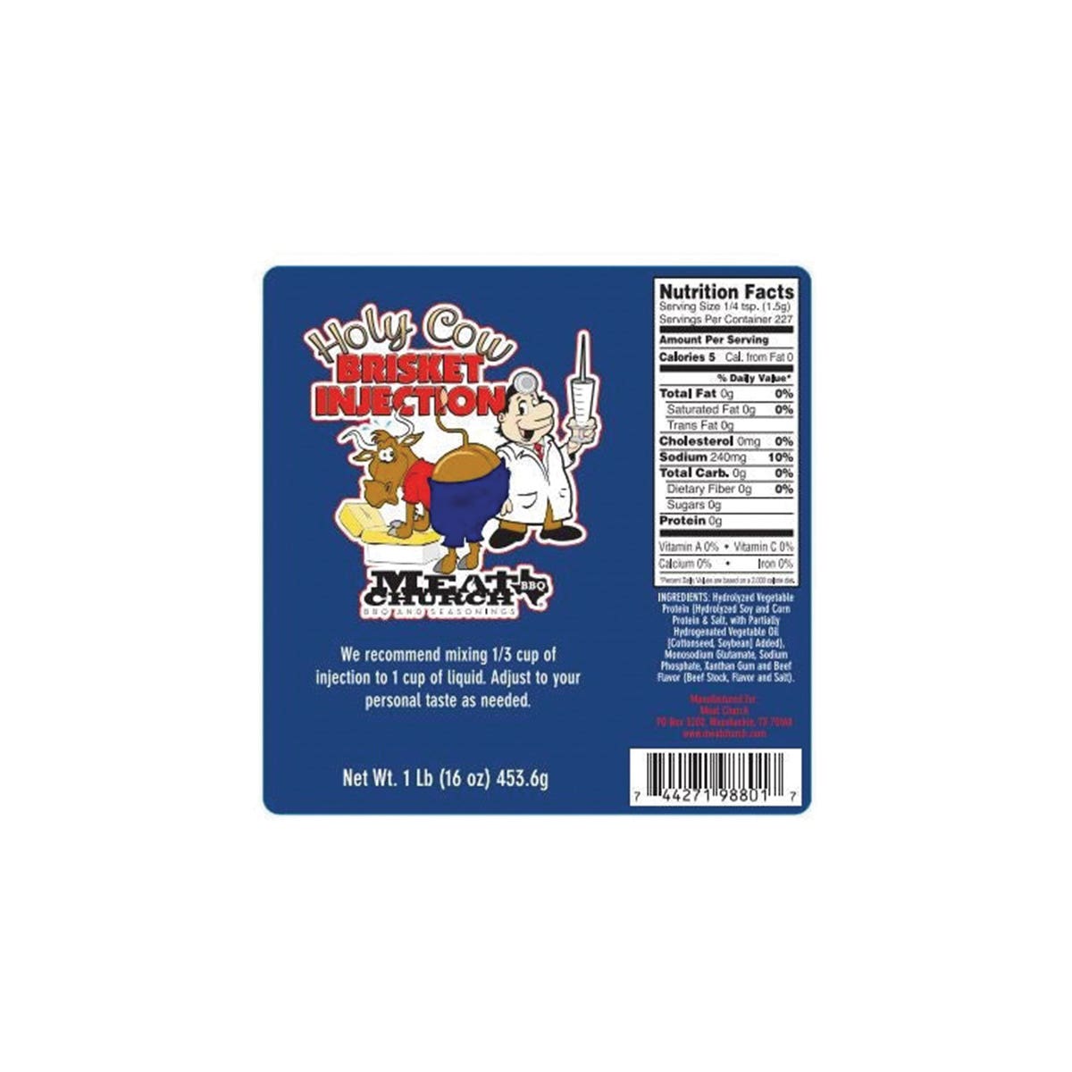 Meat Church BBQ Holy Cow Injection, 16 oz Bag