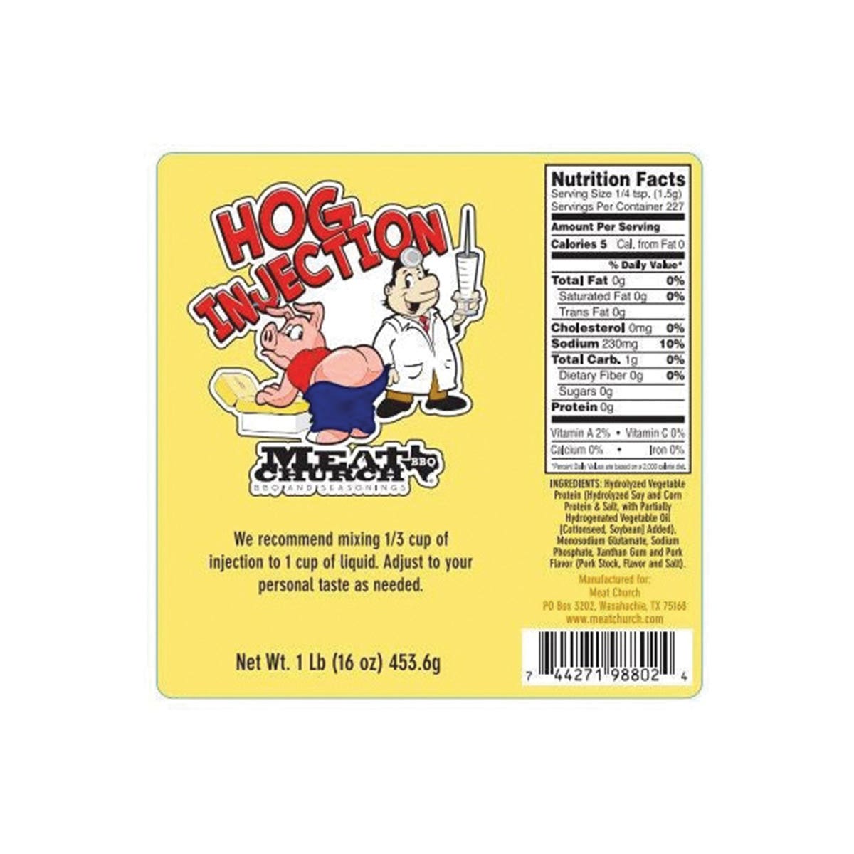 Meat Church BBQ Hog Injection, 16 oz Bag