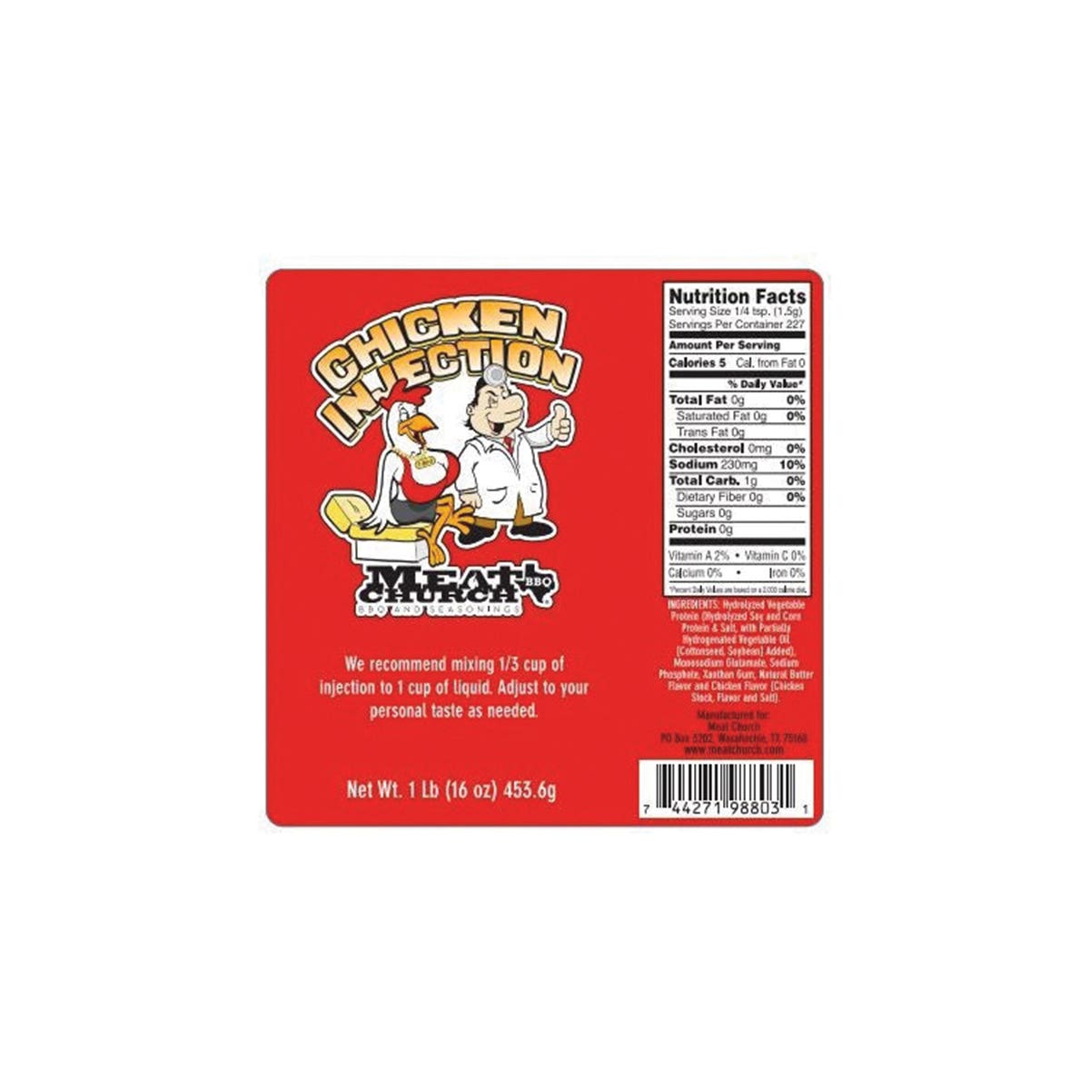 Meat Church BBQ T-Bird's Injection, 16 oz Bag