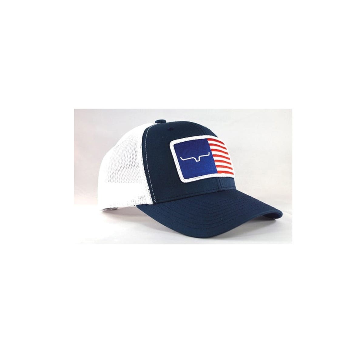 Kimes Ranch American Series Cap, Embroidered Patch Logo, One-Size, Cotton/Nylon/Polyester, Navy/White