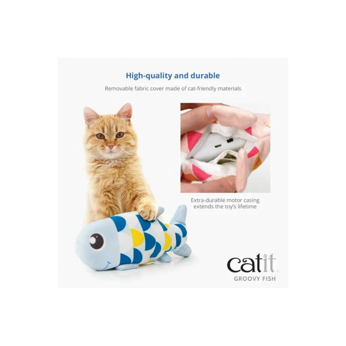 Catit Cat Toy, Groovy Fish, Blue