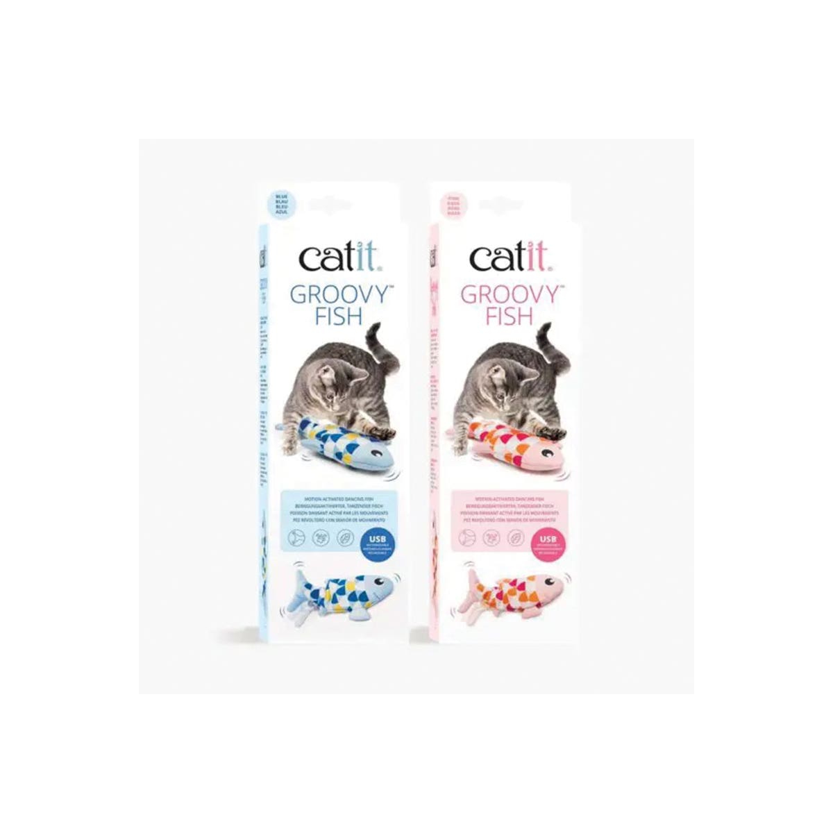 Catit Cat Toy, Groovy Fish, Blue