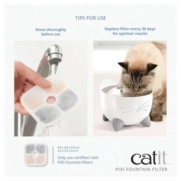 Catit Pixi 43721 Fountain Filter, For: All Catit PIXI Drinking Fountains, 3/PK