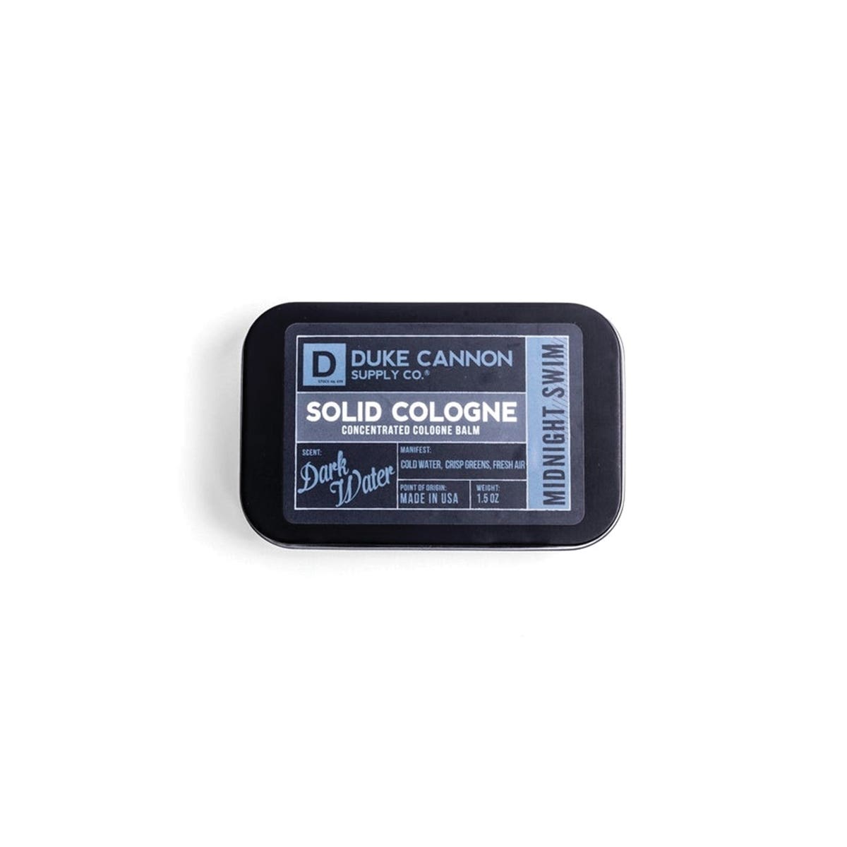 Duke Cannon Midnight Swim ,1.5 oz Tin