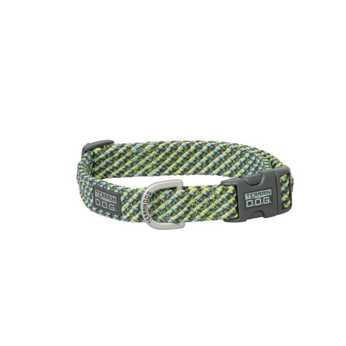 Terrain Dog Snap-N-Go Dog Collar, 17 to 25 in Neck, Blue/Lime/Olive