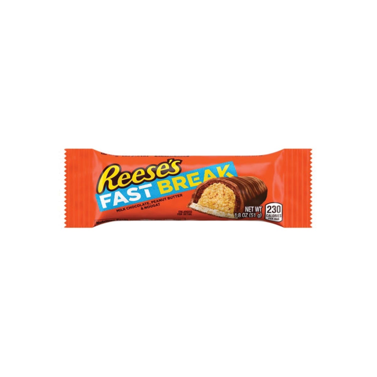 Reese's Fast Break Candy, Bar, Eggs, Milk, Peanuts, Soy Flavor, 1.8 oz