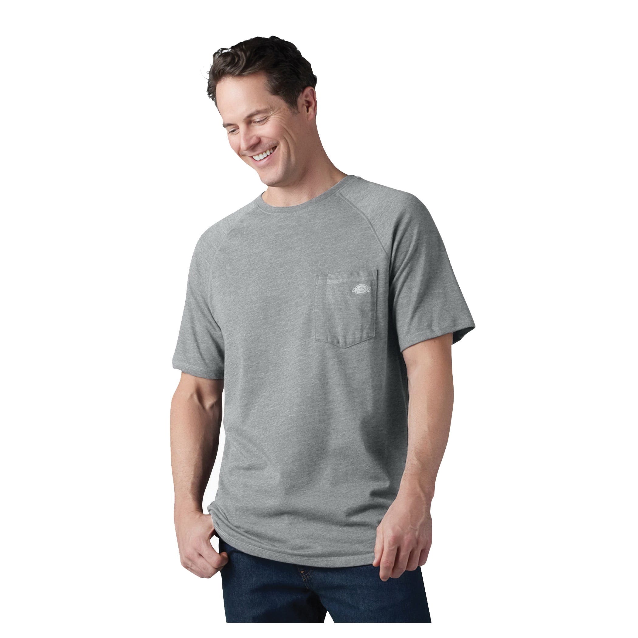 Dickies Men's Temp-iQ Series Cooling Short Sleeve Pocket T-Shirt, Heather Gray, M