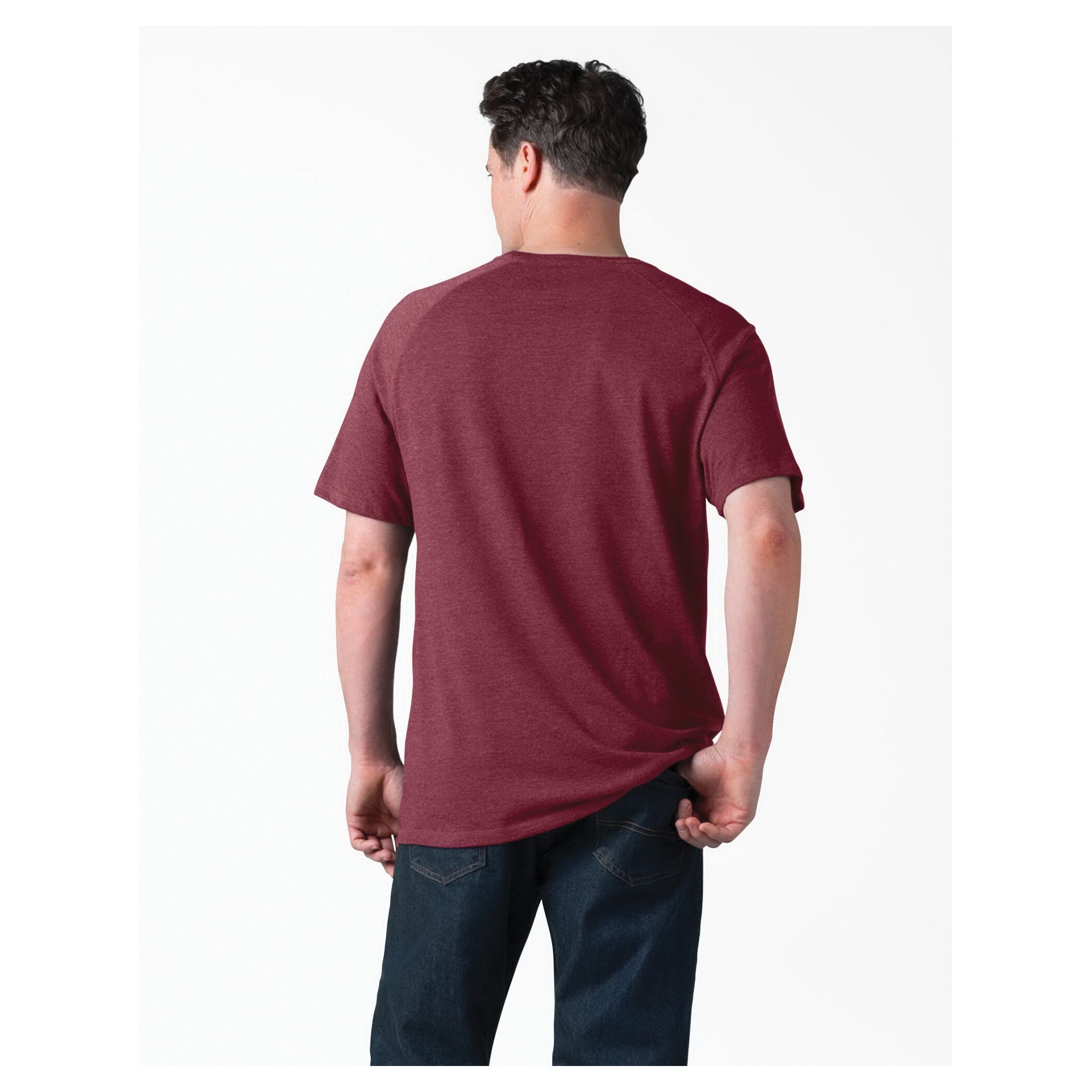 Dickies Men's Temp-iQ Series Cooling Short Sleeve Pocket T-Shirt, Burgundy, M