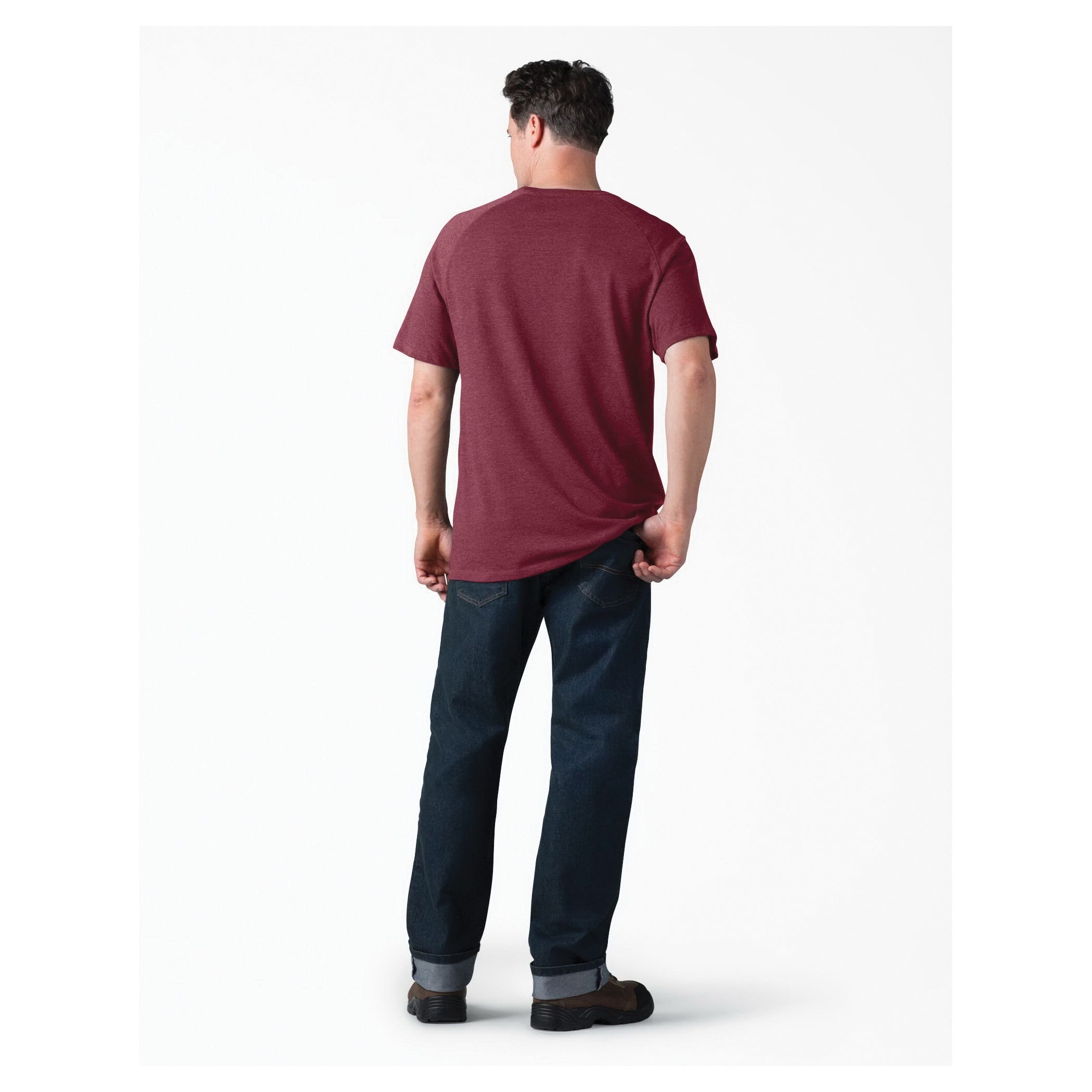 Dickies Men's Temp-iQ Series Cooling Short Sleeve Pocket T-Shirt, Burgundy, M