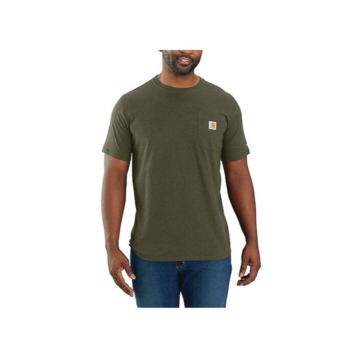 Carhartt Men's Force® Relaxed Fit Short-Sleeve Pocket T-Shirt, Basil Heather, Tall, L
