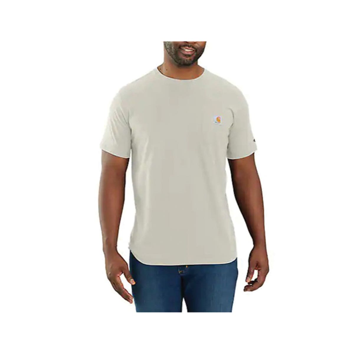 Carhartt T-Shirt, XL, Regular, Cotton/Polyester, Malt, Raglan, Short Sleeve, Relaxed Fit