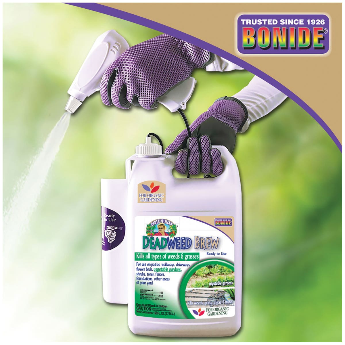 Bonide Captain Jack's Ready-to-Use Deadweed Brew with Battery Powered Sprayer, Liquid, Clear/Yellow, 1 gal