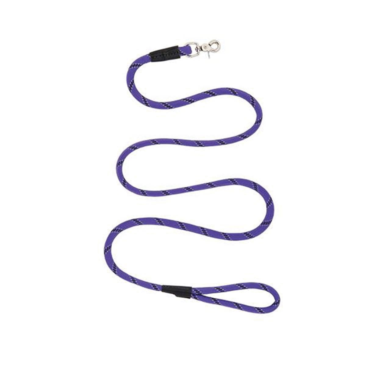 Weaver Leather Rope Dog Leash, 4 ft L, 1/2 in W, Nylon/Polypropylene, Purple, Scissor Snap