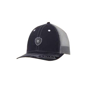 Ariat Cap, Ariat Signature Logo Patch, Mesh Back, Men's, One-Size, Cotton/Polyester, Navy