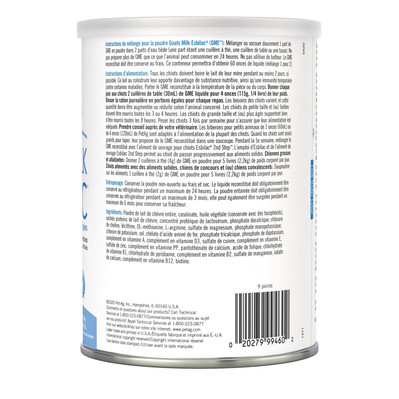 PetAg Esbilac 99459 Goat Milk, Powder, 150 g