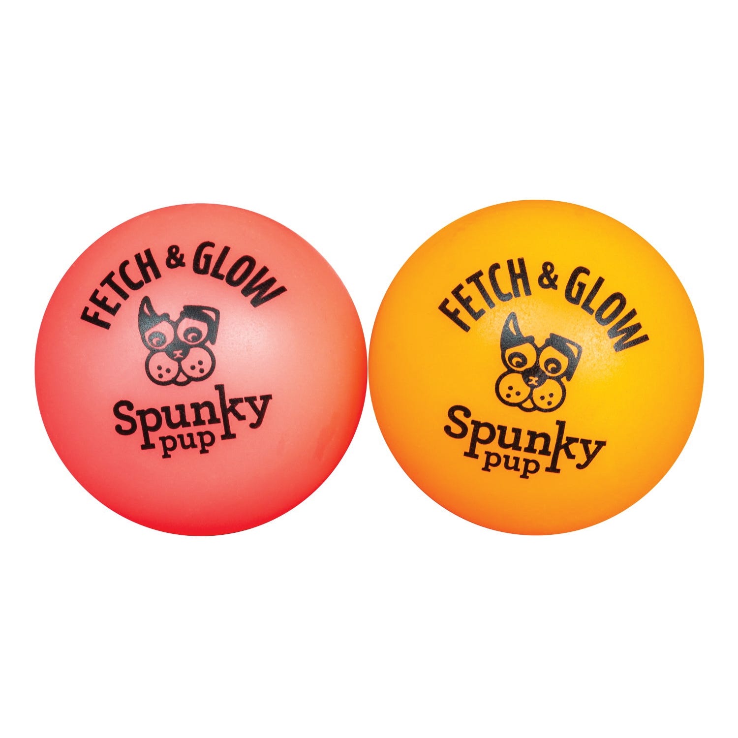 Spunky Pup 1957 Dog Toy, S, Fetch Toy, Fetch and Glow Ball, Assorted/Neon