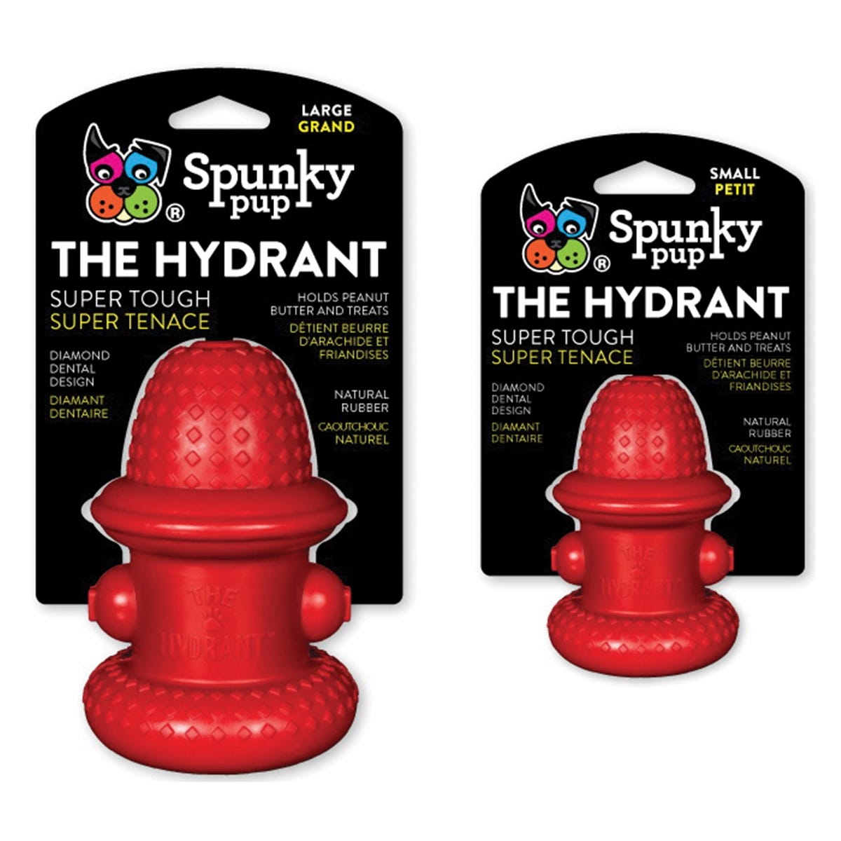 Spunky Pup 1953 Dog Toy, L, Chew Toy, Double Wall Hydrant, Rubber