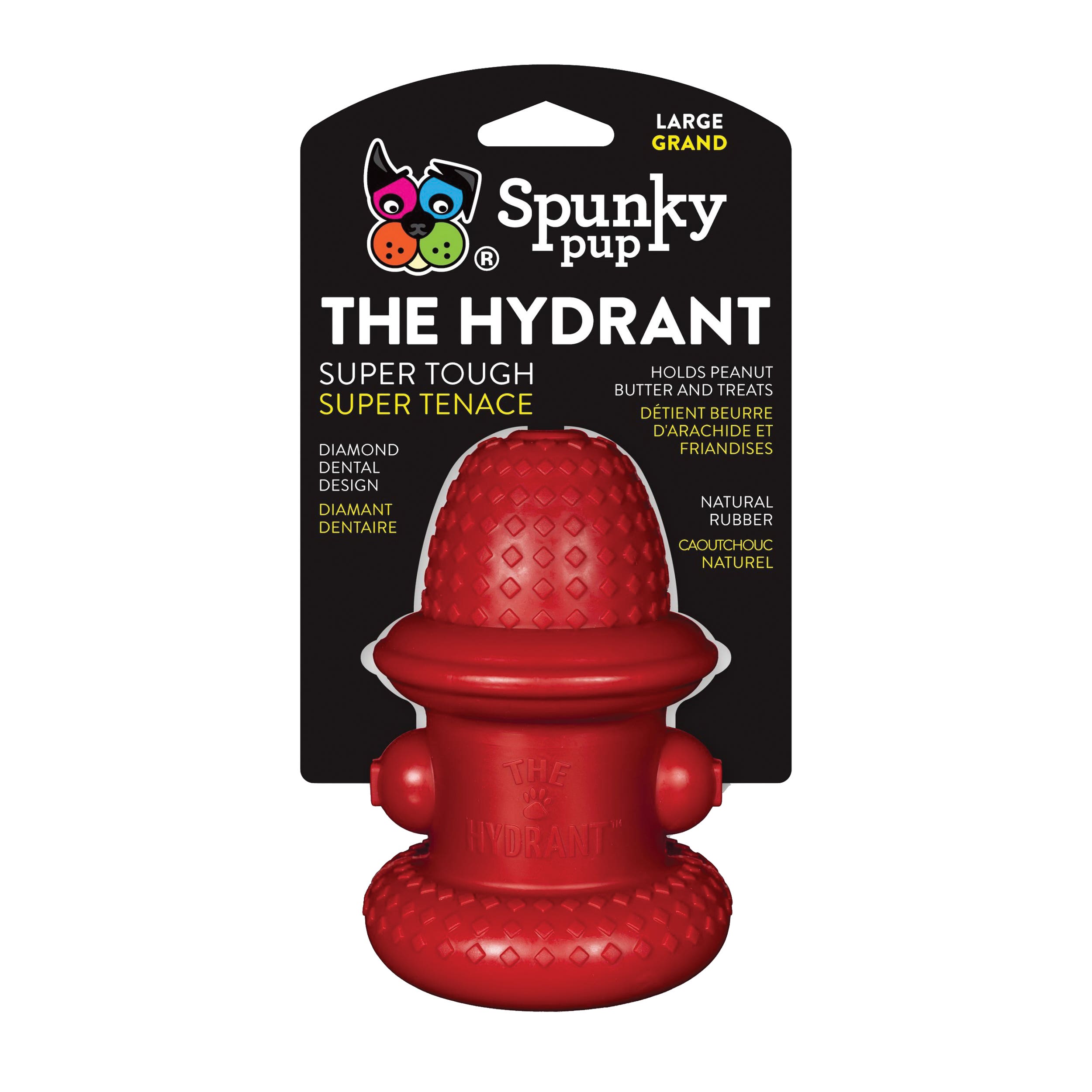 Spunky Pup 1953 Dog Toy, L, Chew Toy, Double Wall Hydrant, Rubber