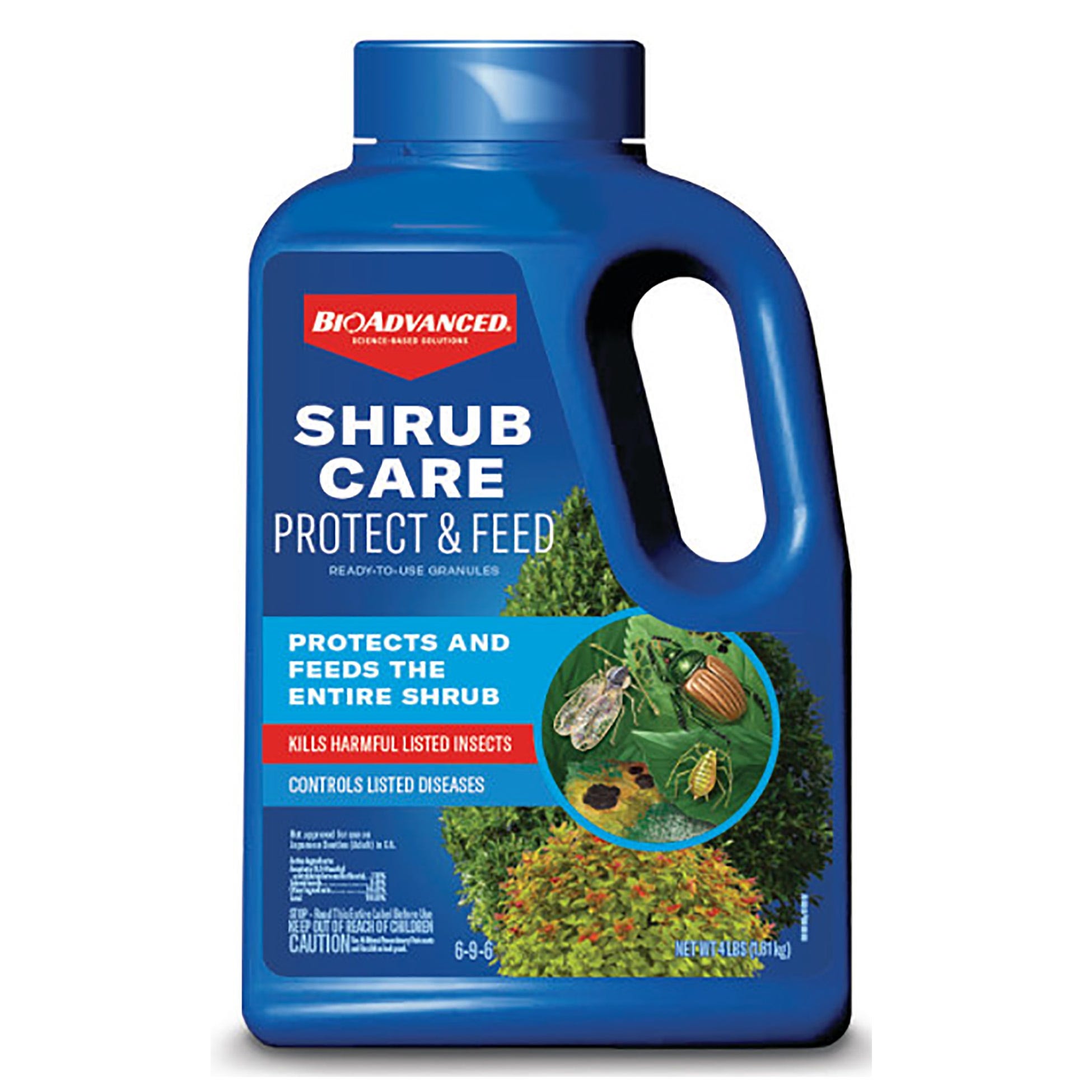 BioAdvanced Shrub Care Protect and Feed, Granular, 4 lb Bottle