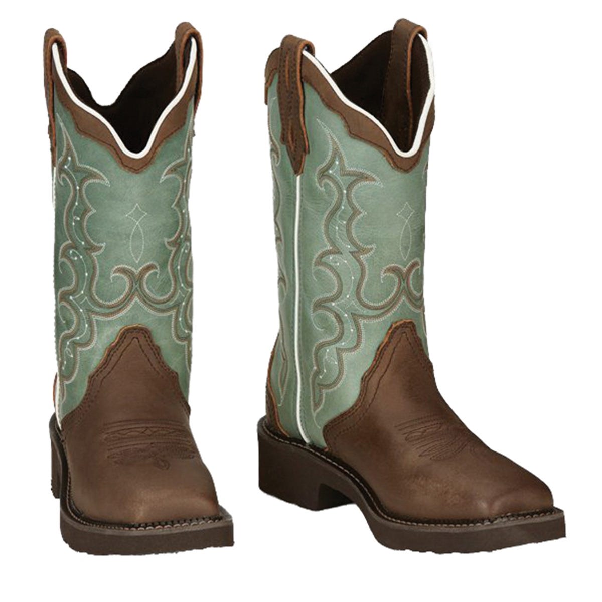 Justin Gypsy Series GY2904-8B Boots, 8, B W, Delicate White and Gold Stitch, Raya Distressed Brown, Cowhide Upper