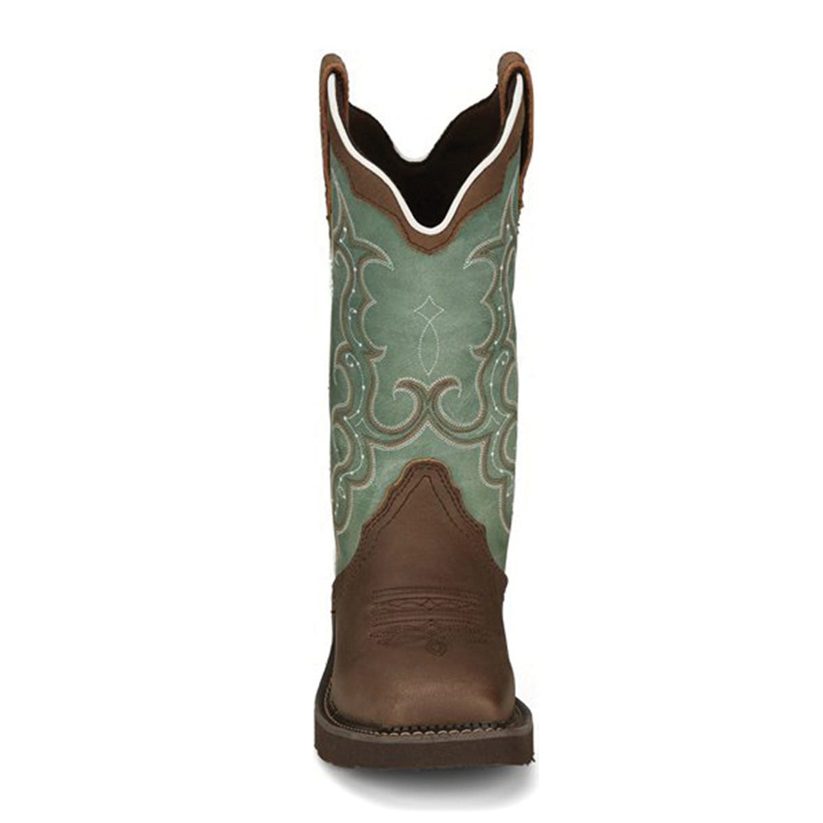 Justin Gypsy Series GY2904-8B Boots, 8, B W, Delicate White and Gold Stitch, Raya Distressed Brown, Cowhide Upper