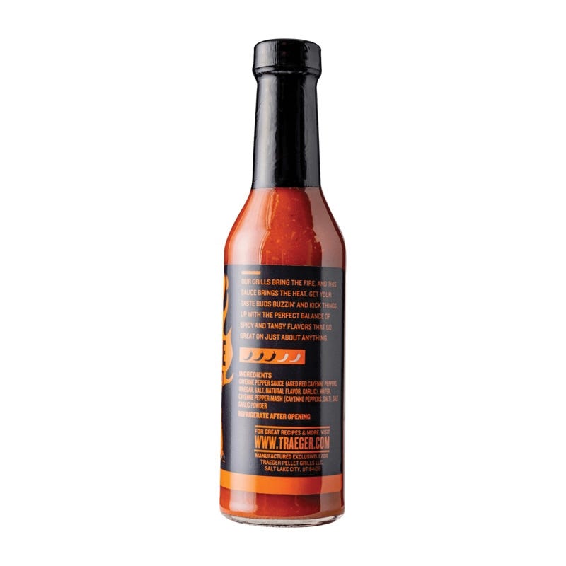 Traeger Original Hot Sauce, Spicy, Tangy Flavor, 9 oz Bottle