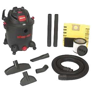 Shop-Vac 8251205 Wet/Dry Vacuum, 12 gal, 140 cfm Air, Cartridge, Disposable, 5.5 hp, 120 VAC, Black