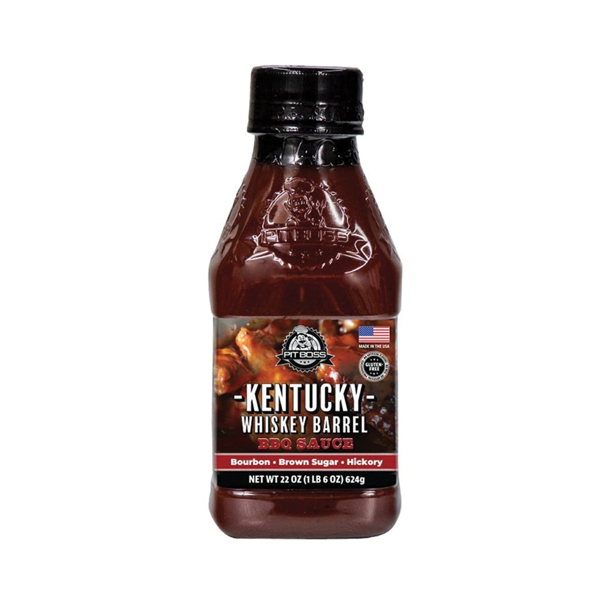 Pit Boss Kentucky Whiskey Barrel BBQ Sauce, Bourbon, Brown Sugar, Hickory, 22 oz