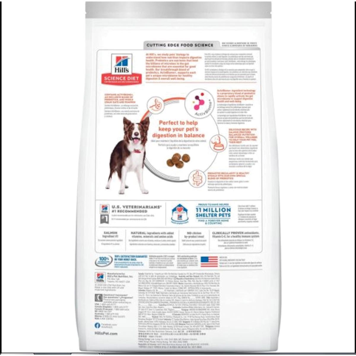 Science Diet Perfect Digestion Series 605826 Dog Food, Adult Breed, Dry, Brown Rice, Salmon, Whole Oats Flavor, 22 lb