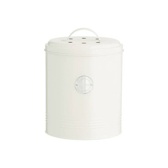 TYPHOON Living Compost Caddy, 175 mm OAW, 175 mm OAD, 200 mm OAH, 2.5 L Capacity, Cream