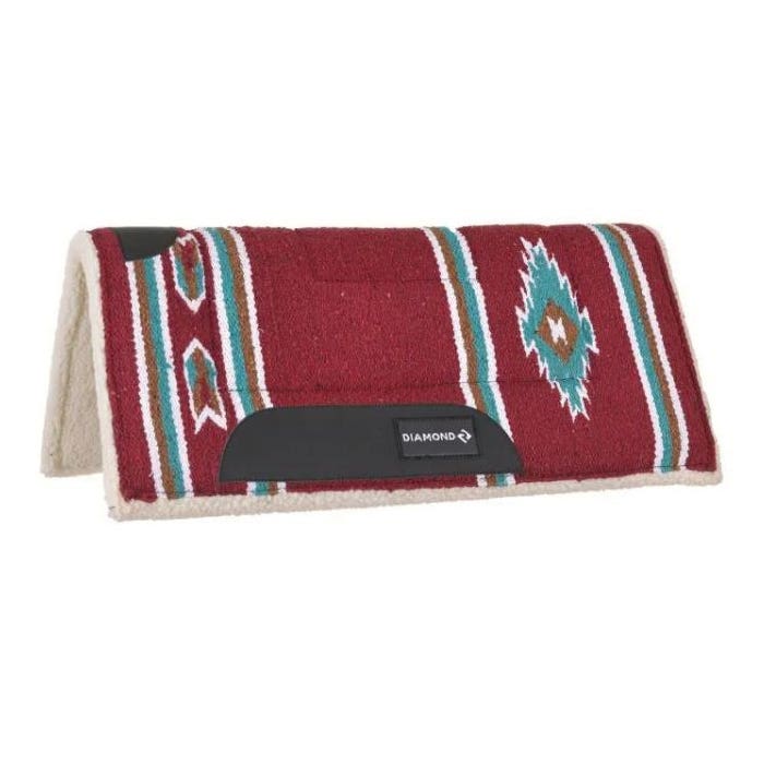 Reinsman DIAMOND R Series Pony Pad, Fleece/Microfiber/Navajo, Red