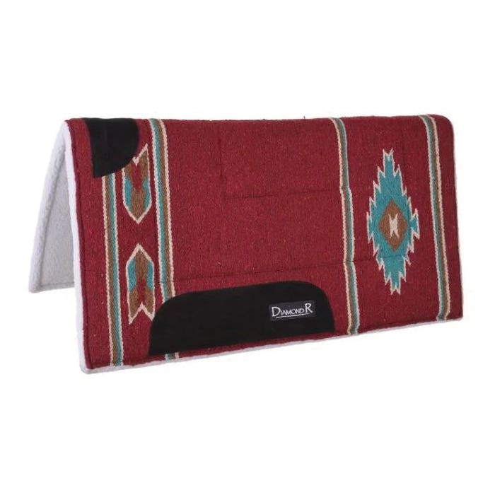 Reinsman DIAMOND R Series Pony Pad, Fleece/Microfiber/Navajo, Red