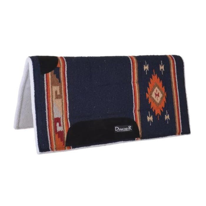 Reinsman DIAMOND R Series Pony Pad, Fleece/Microfiber/Navajo, Navy
