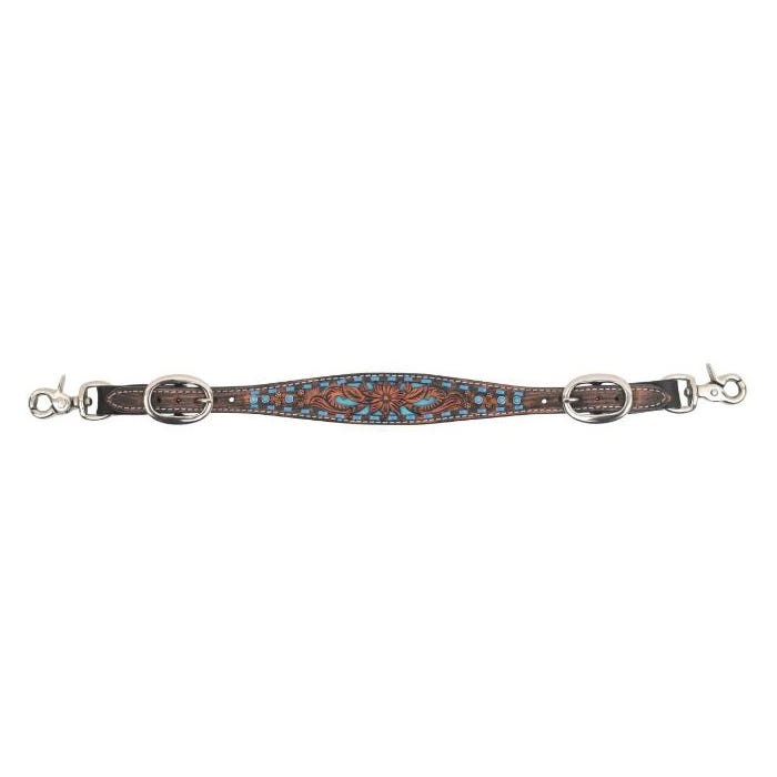 Circle Y Bronco Blue Series Texas Flower Wither Strap, Chocolate
