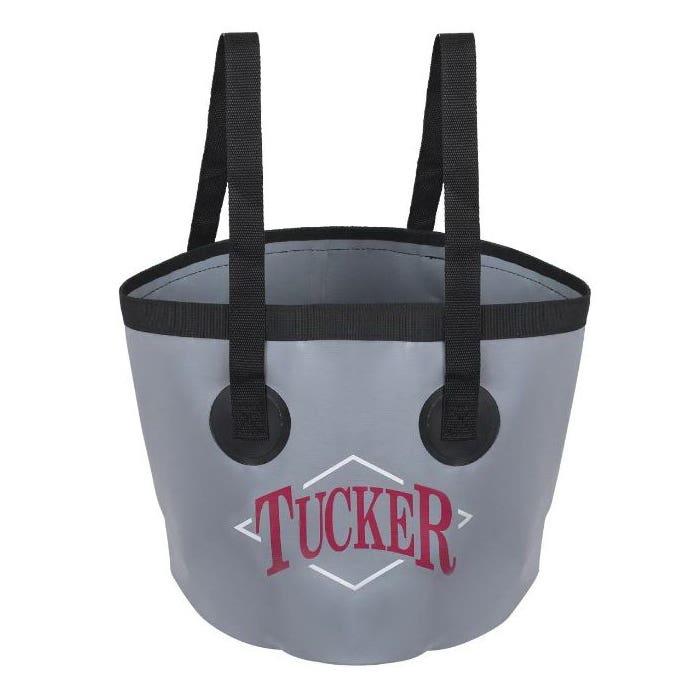 Reinsman Fully Collapsible Feed/Water Bucket, 13 L Volume, Vinyl, Black/Gray