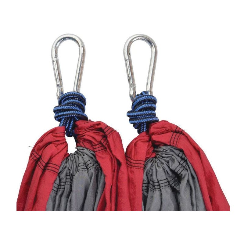 Reinsman Hammock, 250 lb, Carabiner End, Nylon/Steel, Burgundy/Gray