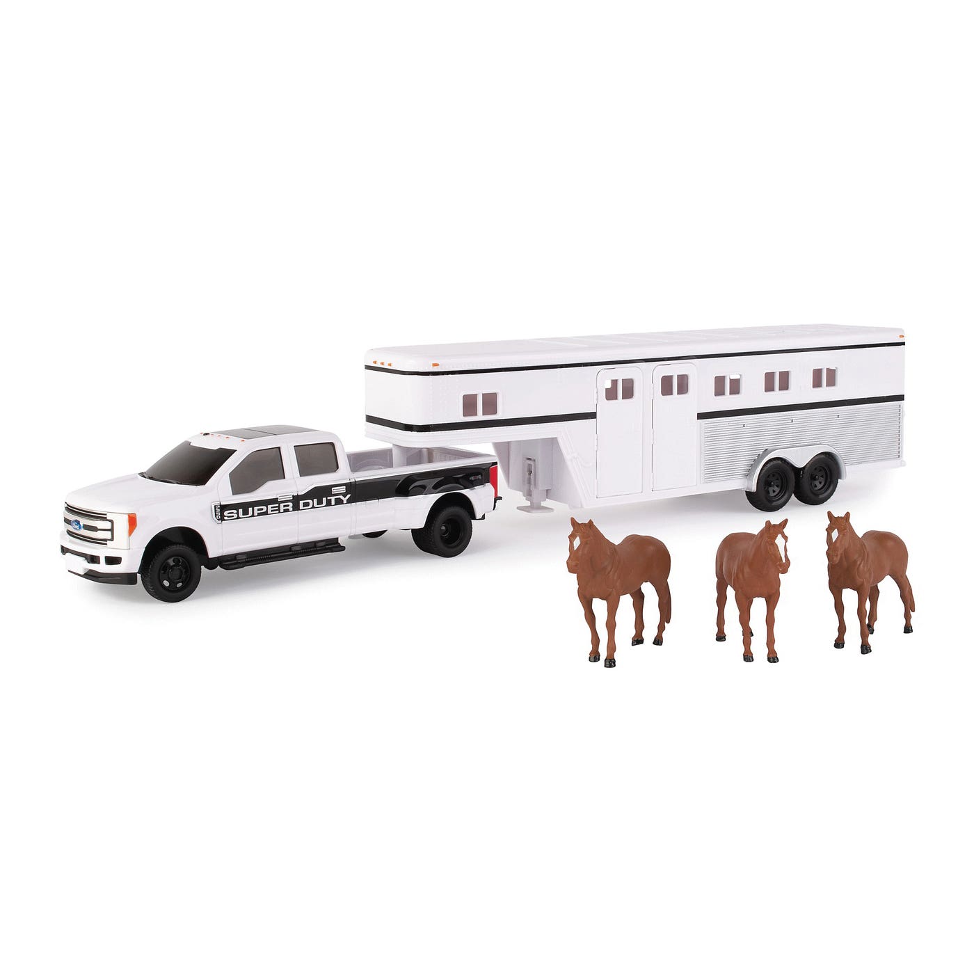Tomy Ford Scale F-350 Pickup with Horse Trailer and Horses