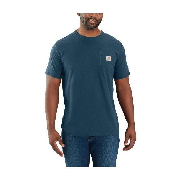 Carhartt T-Shirt, S, Regular, Cotton/Polyester, Heather Gray, Raglan, Short Sleeve, Relaxed Fit