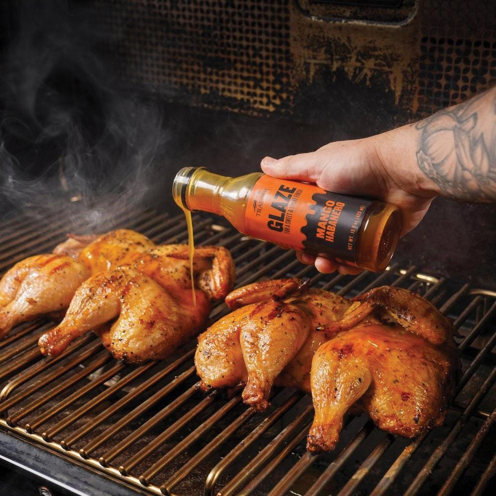 Traeger Barbeque Glaze, Mango Habanero Flavor, 12 oz Bottle