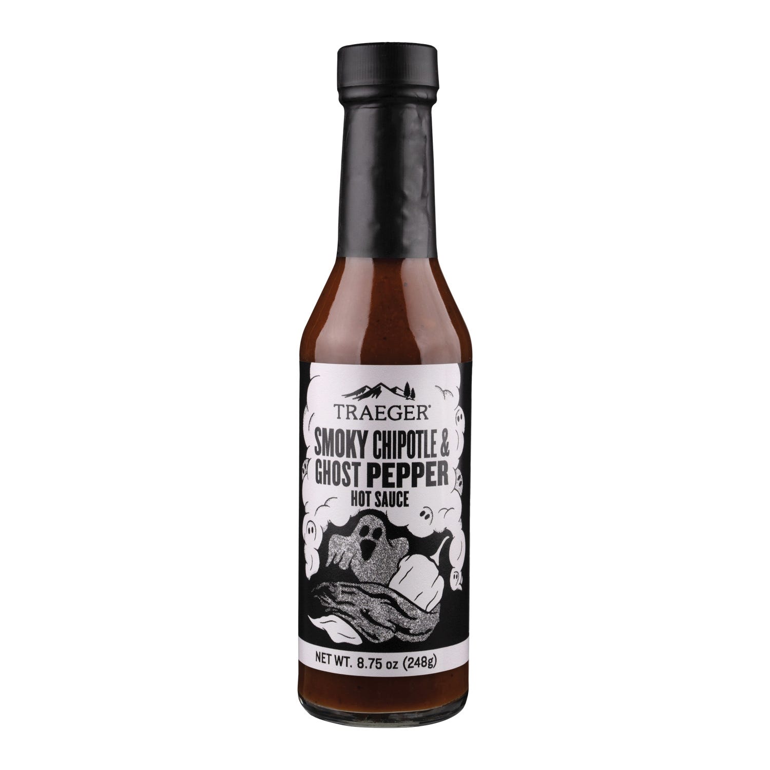 Traeger Hot Sauce, Ghost Pepper, Smoky Chipotle Flavor, 8.75 oz Bottle